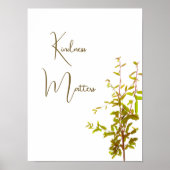 親切な問題勇気付けられる引用文ブランチ丁寧 ポスター (正面)