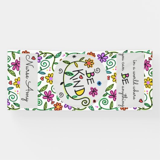 親切な学校パーソナライズされたナースのドアの装飾 横断幕 (横)