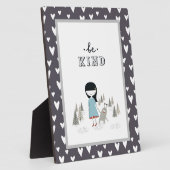 親切な小さな女の子と彼女のモンスター北欧 フォトプラーク (側面)