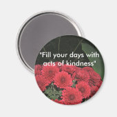 親切な引用文と花マグネット マグネット (正面/裏面)