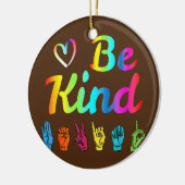 親切な愛のASL手話非言語先生 セラミックオーナメント (左)