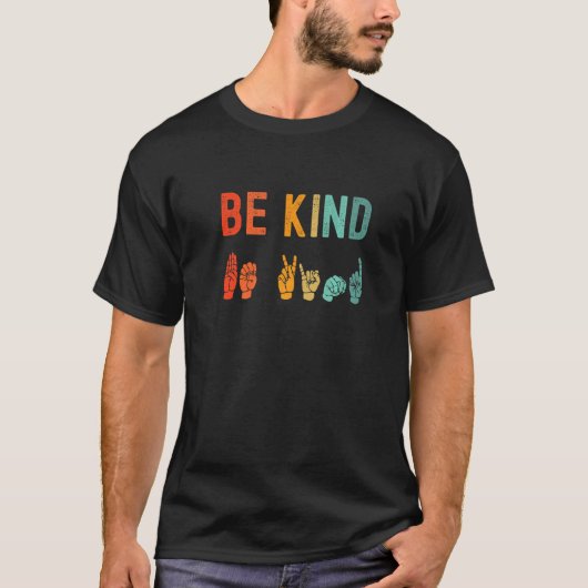 親切な手信号標識言語統一の日アンチB Tシャツ (正面)