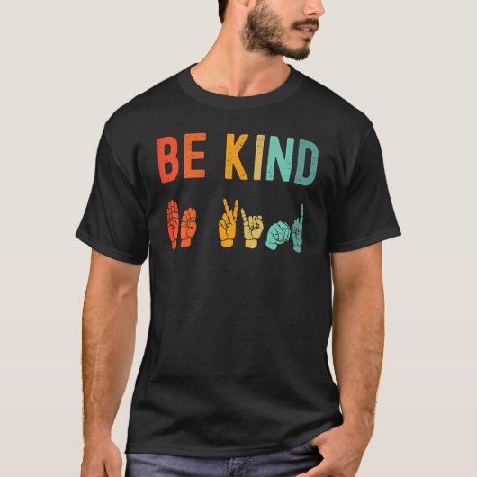 親切な手信号標識言語統一の日アンチB Tシャツ (正面)