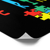 親切な手話パズル自閉症の意識 ポスター (角)