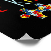 親切な手話パズル自閉症の意識 ポスター (角)