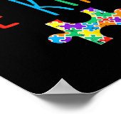 親切な手話パズル自閉症の意識 ポスター (角)