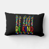 親切な手話パズル自閉症の意識 ランバークッション (裏面)