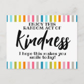 親切な挨拶カードのランダムな行為 ポストカード (正面)