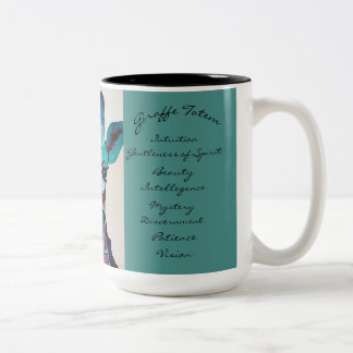 親切な水彩画のキリンのトーテムのコーヒー・マグの1つ ツートーンマグカップ