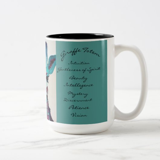 親切な水彩画のキリンのトーテムのコーヒー・マグの1つ ツートーンマグカップ (右)