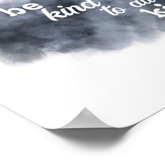 親切な水色の灰色と白引用文 ポスター (角)