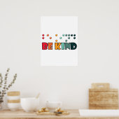 親切な点字識字盲認識度 ポスター (キッチン)