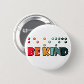 親切な点字識字盲認識度 缶バッジ (正面&裏面)