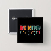 親切な点字識字盲認識度 缶バッジ (正面&裏面)