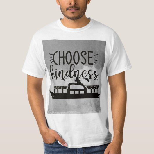 親切な男性のTシャツを選ぶ Tシャツ (正面)