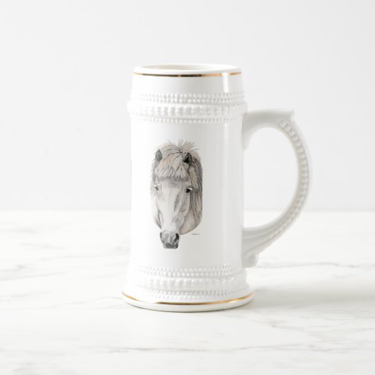 親切な目-アイスランドの馬 ビールジョッキ (右)
