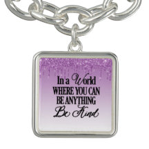 親切な紫色の滴下グリッターブレスレット