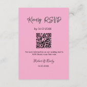 親切な結婚式RSVPスキャンQRコードシンプルモダン エンクロージャーカード (裏面)