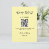 親切な結婚式RSVPスキャンQRコードシンプルモダン エンクロージャーカード (スタンド正面)
