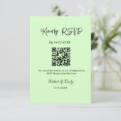 親切な結婚式RSVPスキャンQRコードシンプルモダン エンクロージャーカード (スタンド正面)