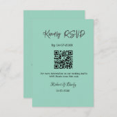 親切な結婚式RSVPスキャンQRコードシンプルモダン エンクロージャーカード (正面/裏面)
