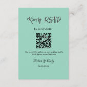 親切な結婚式RSVPスキャンQRコードシンプルモダン エンクロージャーカード (裏面)