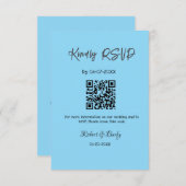 親切な結婚式RSVPスキャンQRコードシンプルモダン エンクロージャーカード (正面/裏面)
