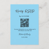親切な結婚式RSVPスキャンQRコードシンプルモダン エンクロージャーカード (裏面)