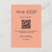 親切な結婚式RSVPスキャンQRコードシンプルモダン エンクロージャーカード (裏面)