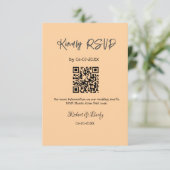 親切な結婚式RSVPスキャンQRコードシンプルモダン エンクロージャーカード (スタンド正面)