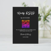 親切な結婚式RSVPスキャンQRコードシンプルモダン エンクロージャーカード (スタンド正面)