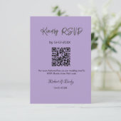 親切な結婚式RSVPスキャンQRコードシンプルモダン エンクロージャーカード (スタンド正面)