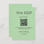親切な結婚式RSVPスキャンQRコードシンプルモダン エンクロージャーカード (正面/裏面)