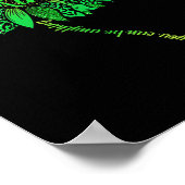 親切な緑のリボンヒマワリ精神的な健康意識 ポスター (角)