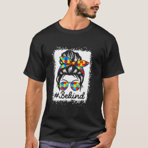 親切な自閉症の認識子供へGroovy Messy Bun Tシャツ