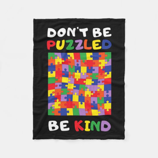 親切な自閉症パズル自閉症意識2022アスルママ フリースブランケット (正面)