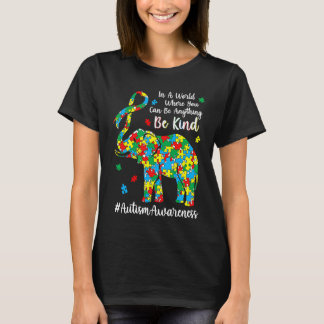 親切な自閉症啓発ヶ月のパズルピースリボン Tシャツ