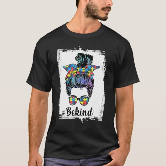 親切な自閉症意識めちゃくちゃなBun Women Girls Ra Tシャツ (正面)