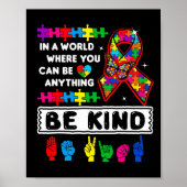 親切な自閉症意識Aslママ先生やさしさAut ポスター (正面)