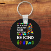 親切な自閉症意識ASLママ先生親切 キーホルダー (正面)