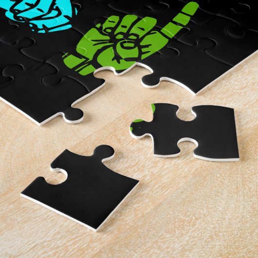 親切な自閉症意識ASLママ先生親切 ジグソーパズル (側面)