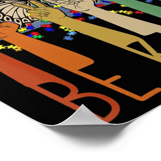 親切な自閉症意識ASLママ先生親切 ポスター (角)