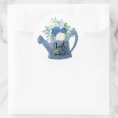 親切な花 水やりの缶 ポジティブさ ラウンドシール (バッグ)