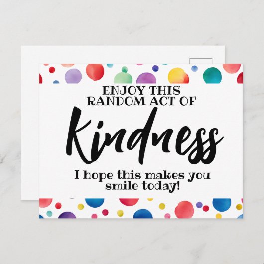 親切な行為を無作為に 愛を広げて、憎しみを広げるのではなく ポストカード (正面/裏面)