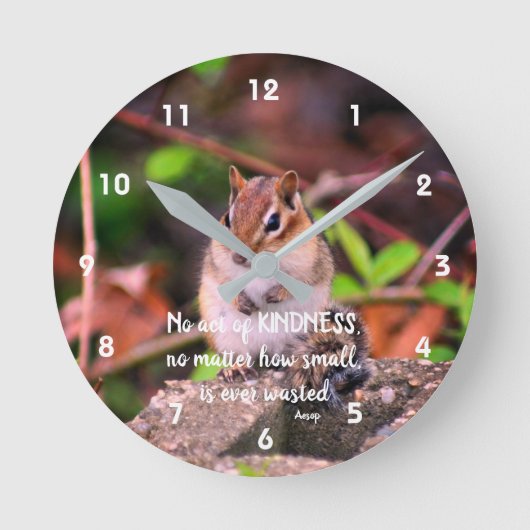 親切な行為感動的引用文 ラウンド壁時計 (正面)