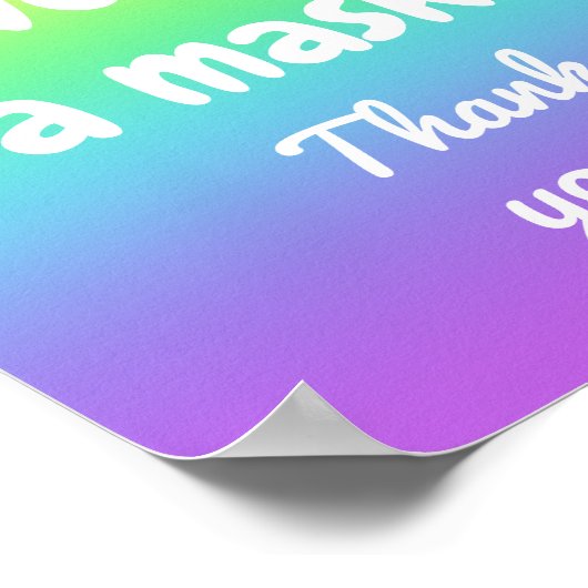 親切な衣服aマスク虹の色ポスター ポスター (角)