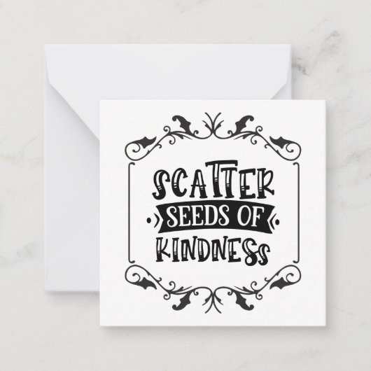 親切な言葉の芸術の種をまく ノートカード (正面)
