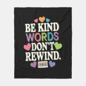 親切な言葉は巻き戻せないおもしろい フリースブランケット (正面)