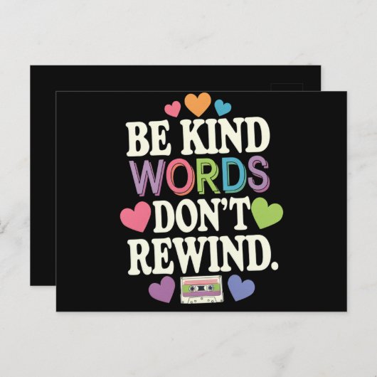 親切な言葉は巻き戻せないおもしろい ポストカード (正面/裏面)