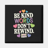 親切な言葉は巻き戻せないおもしろい マグネット (正面)